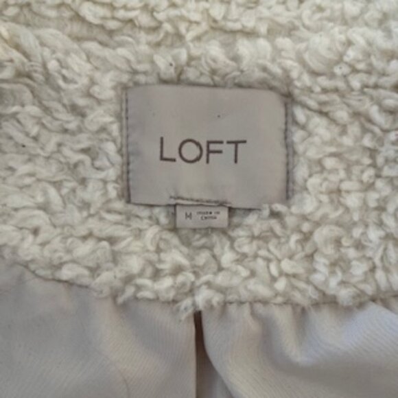 Loft Ivory Sherpa Teddy Jacket Coat - M - Picture 11 of 12